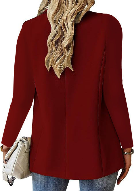 Ins Lapel Button Jacket Fashion Commuter Casual Suit Jacket Women's Long-sleeved Tops Outwear Clothing by http://Loyshop.shop