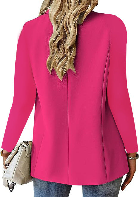 Ins Lapel Button Jacket Fashion Commuter Casual Suit Jacket Women's Long-sleeved Tops Outwear Clothing by http://Loyshop.shop