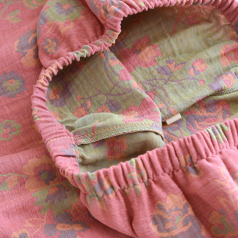 New Polo Collar Pajamas High-end Home Wear Vintage Yarn-dyed Popular Women's Pajama Suit