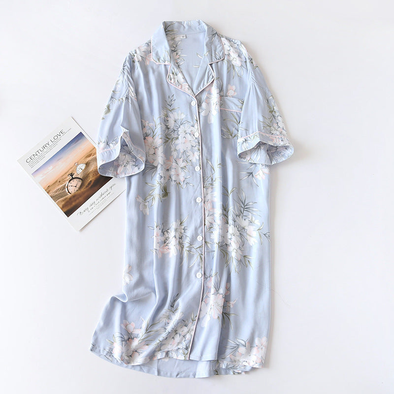 Cotton Sleeping Dress Cool Short Sleeves by http://Loyshop.shop