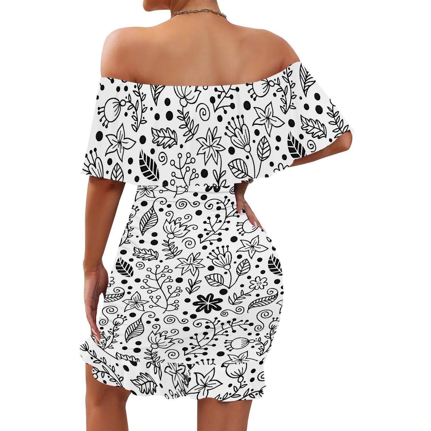 Women's 2025 Spring/Summer New Customized Casual Loose Swinging Collar Shoulder Printed Flower Strap Dress by http:// Lolyshop.shop