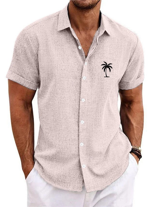 Bamboo Linen Men's Clothing Shirt 3D Printed Casual Short Sleeve by http://Lolyshop.shop