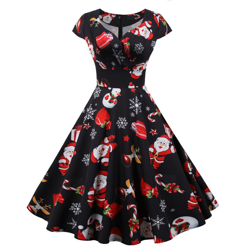 Christmas short sleeve dress women by http://Lolyshop.shop
