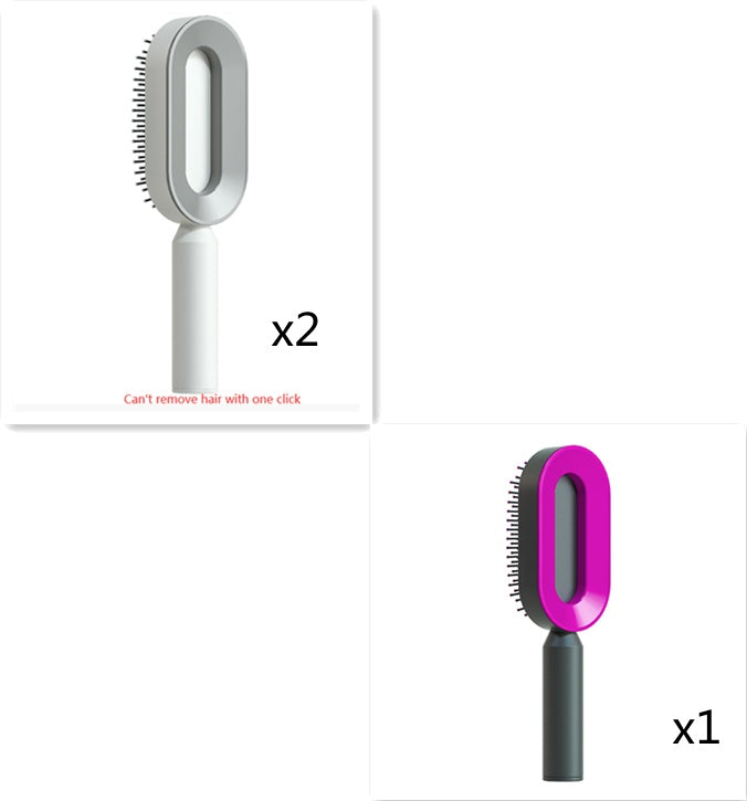 Self Cleaning Hair Brush For Women One-key Cleaning Hair Loss Airbag Massage Scalp Comb Anti-Static Hairbrush by http://Lolyshop.shop