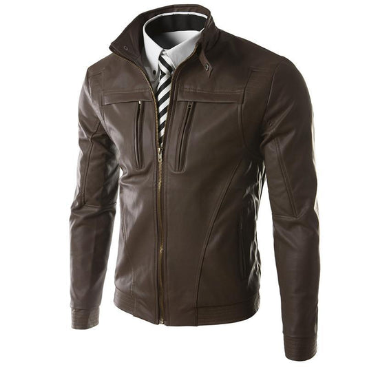 Men's PU leather jacket by http://Lolyshop.shop
