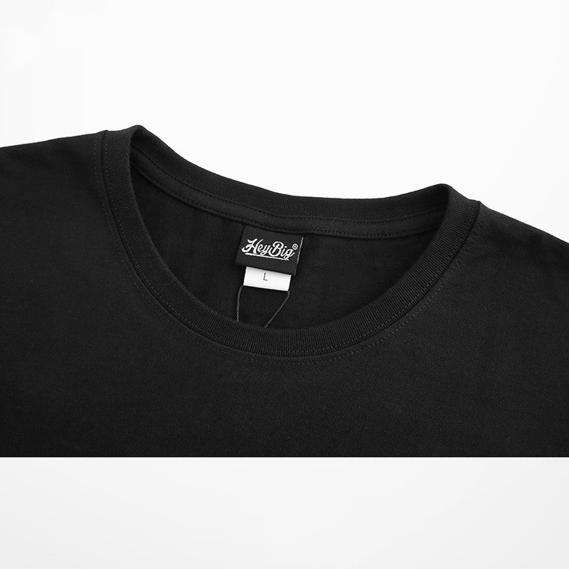 Short-Sleeved T-Shirt Men's Loose Cotton T-Shirt Hip-Hop Plus Size Printing Clothes