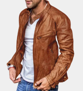 Punk Mens Motorcycle Leather Jacket by http://Lolyshop.shop