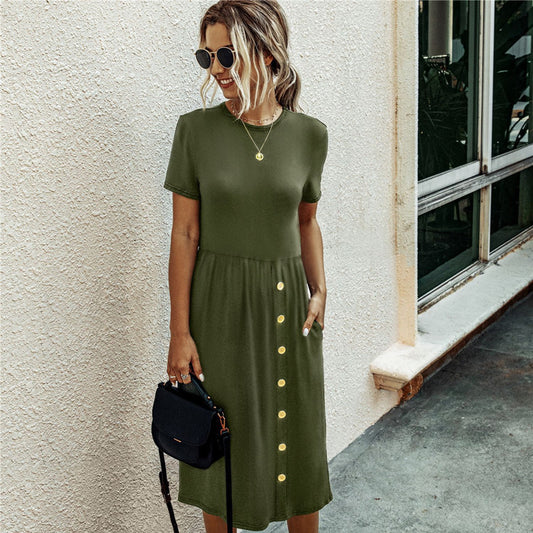 Button casual women knitted dress by http://Lolyshop.shop