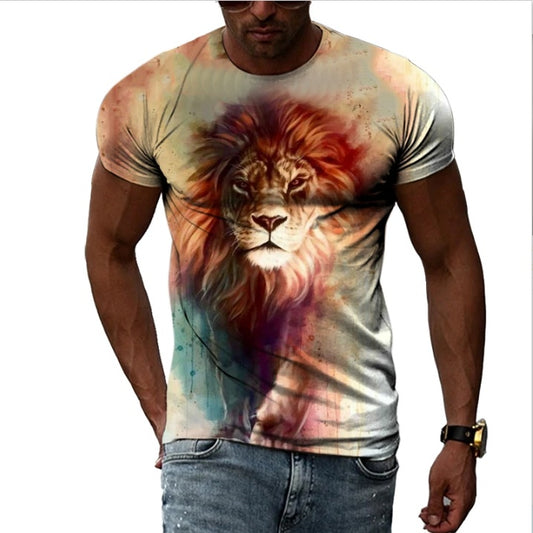 Summer Fashion The New Animal Lion Graphic Men T-shirts by http://Lolyshop.shop