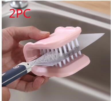 U-Shaped Knife And Cutlery Cleaner Brush Home Kitchen Cleaning Brushes Bristle Scrub Kitchen Washing by http://Lolyshop.shop