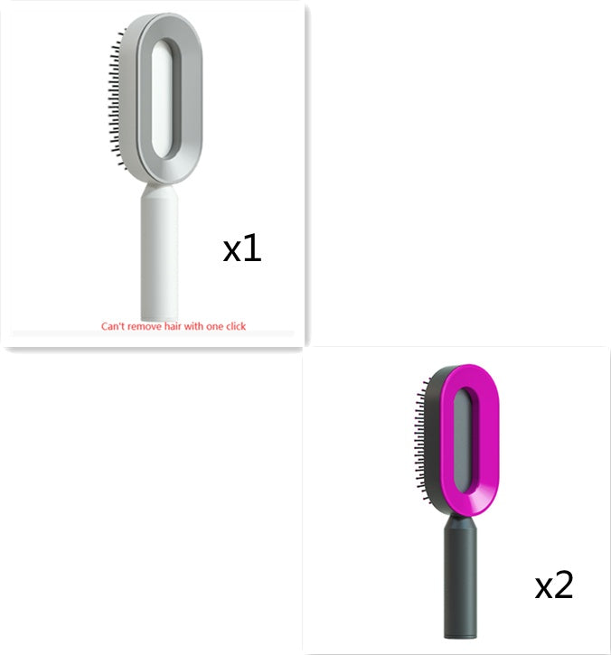 Self Cleaning Hair Brush For Women One-key Cleaning Hair Loss Airbag Massage Scalp Comb Anti-Static Hairbrush by http://Lolyshop.shop