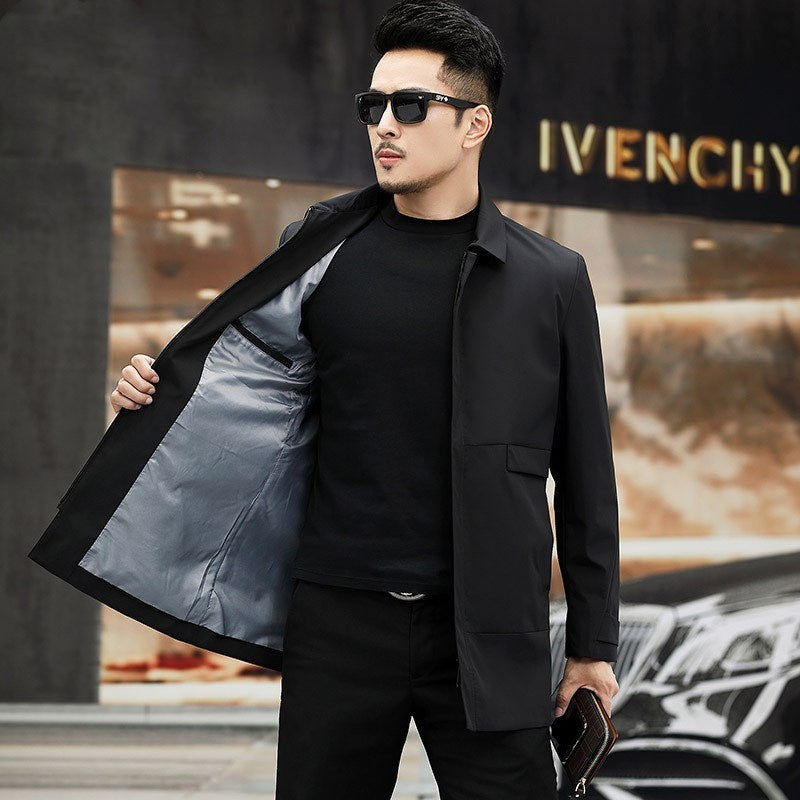Lapel men's trench coat by http://Lolyshop.shop