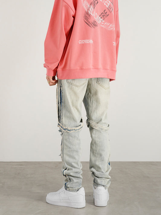 High Street Heavy Industries Destroyed Washed And Worn Out Fit Straight-leg Jeans by http://Lolyshop.shop