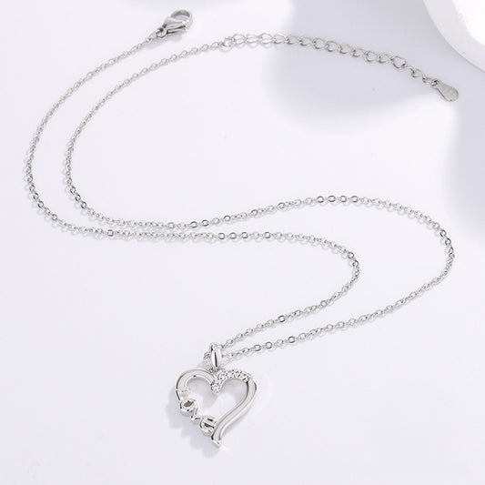 LOVE Titanium Steel Necklace LOVE Pendant Gift by http://Lolyshop.shop