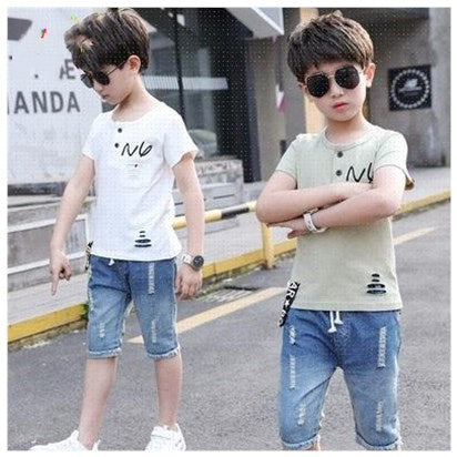 Children Clothing Summer Boys T-shirtDenim Shorts 2pcs by http://Lolyshop.shop