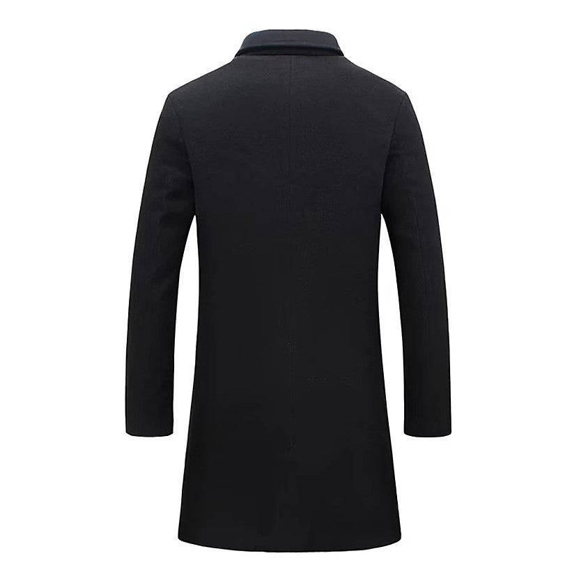 Winter Lapel Trench Coat Fashion Pocket Single Breasted Jacket Outerwear Casual Solid Color Men's Clothing by http://Loyshop.shop