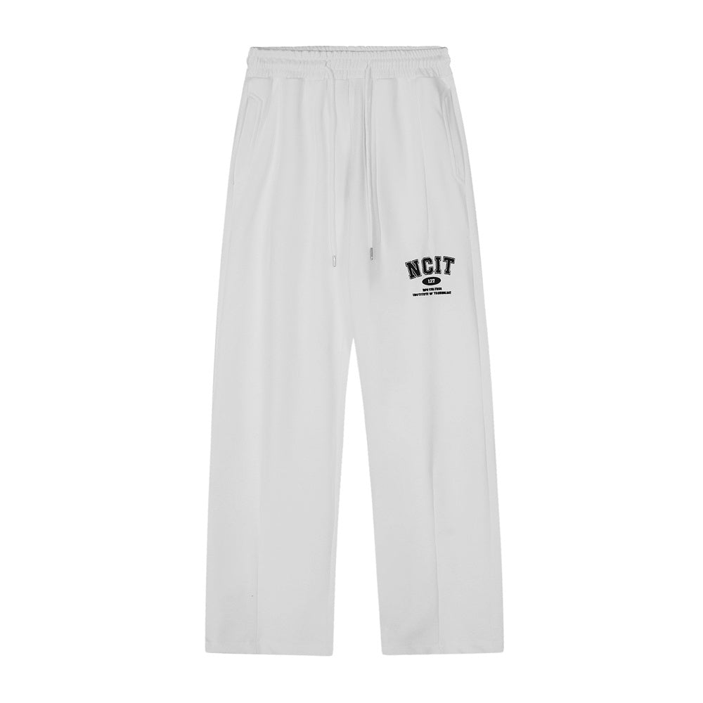 Letter Embroidery Sports Straight Sweatpants Men by http://Lolyshop.shop