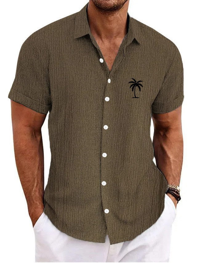 Bamboo Linen Men's Clothing Shirt 3D Printed Casual Short Sleeve by http://Lolyshop.shop