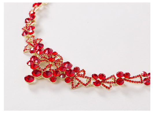 Bridal jewelry, red necklace, earrings, three sets of toast, clothing accessories wholesale by http://Lolyshop.shop