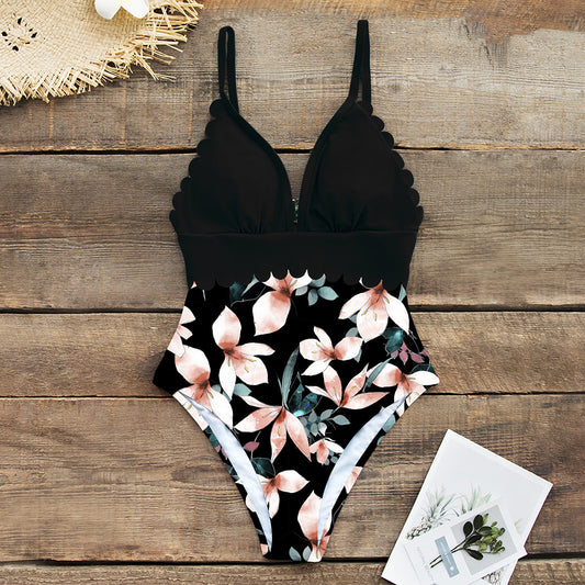 One-Piece Swimsuit Printed Cut Lace Swimsuit Halter Sexy Swimsuit by http://Lolyshop.shop