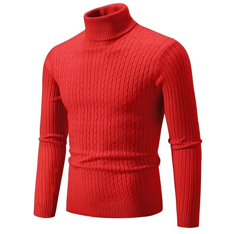 Men's Turtleneck Solid Color Twisted Sweater by http://Loyshop.shop