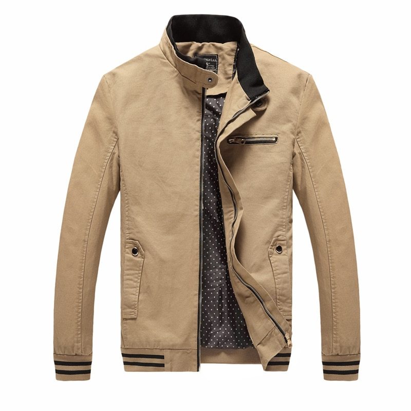 Spring Autumn Men Casual Jacket Coat Men's Fashion Washed 100% Pure Cotton Brand-Clothing Jackets Male Coats by http://Lolyshop.shop