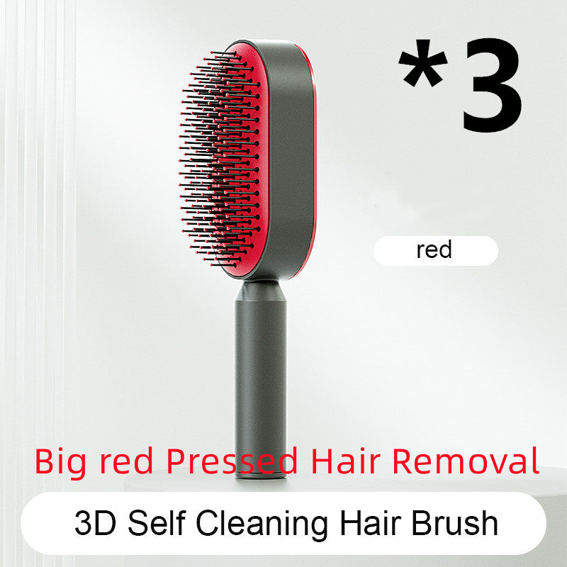 Self Cleaning Hair Brush For Women One-key Cleaning Hair Loss Airbag Massage Scalp Comb Anti-Static Hairbrush by http://Lolyshop.shop