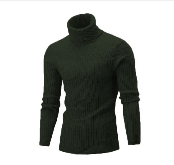 Men's Turtleneck Solid Color Twisted Sweater by http://Loyshop.shop