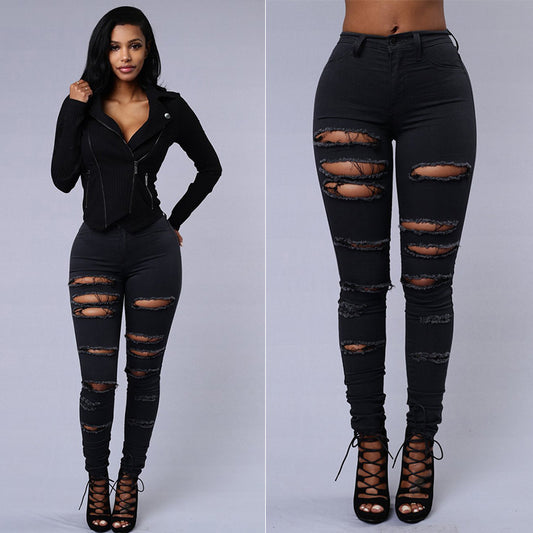 Ripped Jeans Women Skinny Trousers Casual High Waist Pencil Pants by http://Lolyshop.shop
