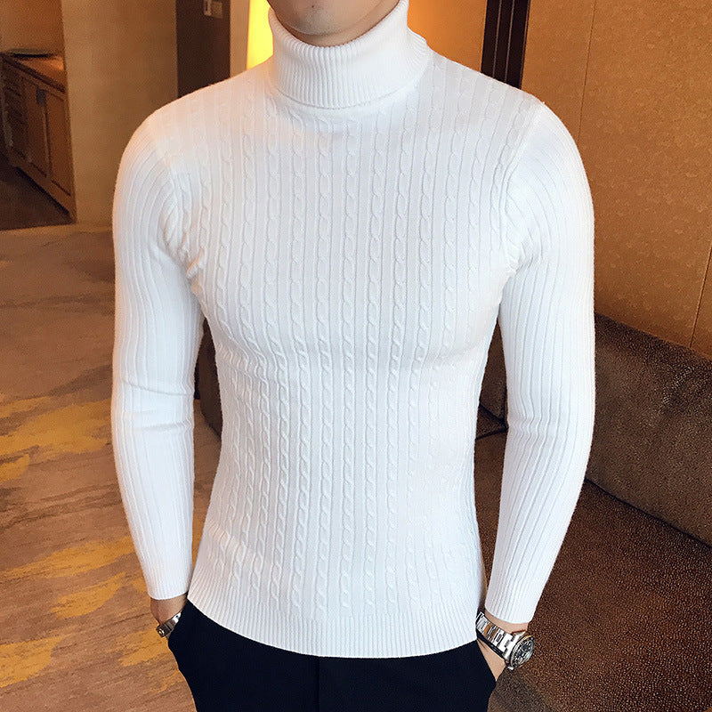 Men's Turtleneck Solid Color Twisted Sweater by http://Loyshop.shop
