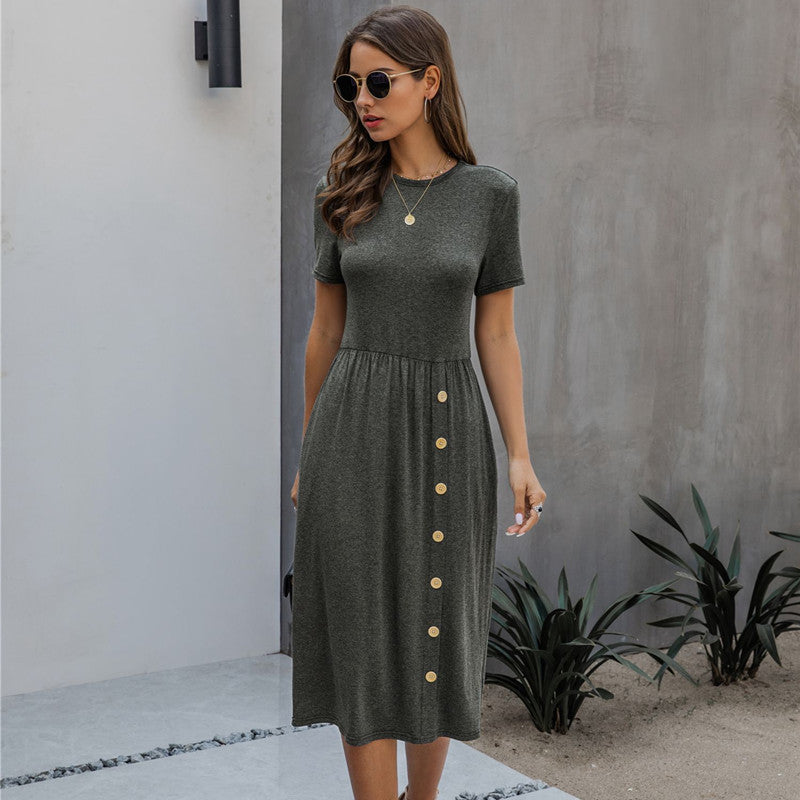 Button casual women knitted dress by http://Lolyshop.shop