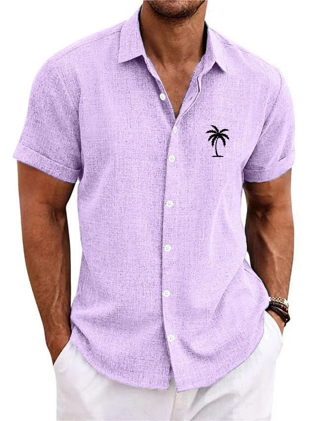Bamboo Linen Men's Clothing Shirt 3D Printed Casual Short Sleeve by http://Lolyshop.shop