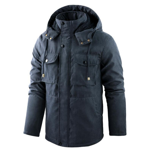 Thick Detachable Hat Lambswool Jacket by http://Lolyshop.shop