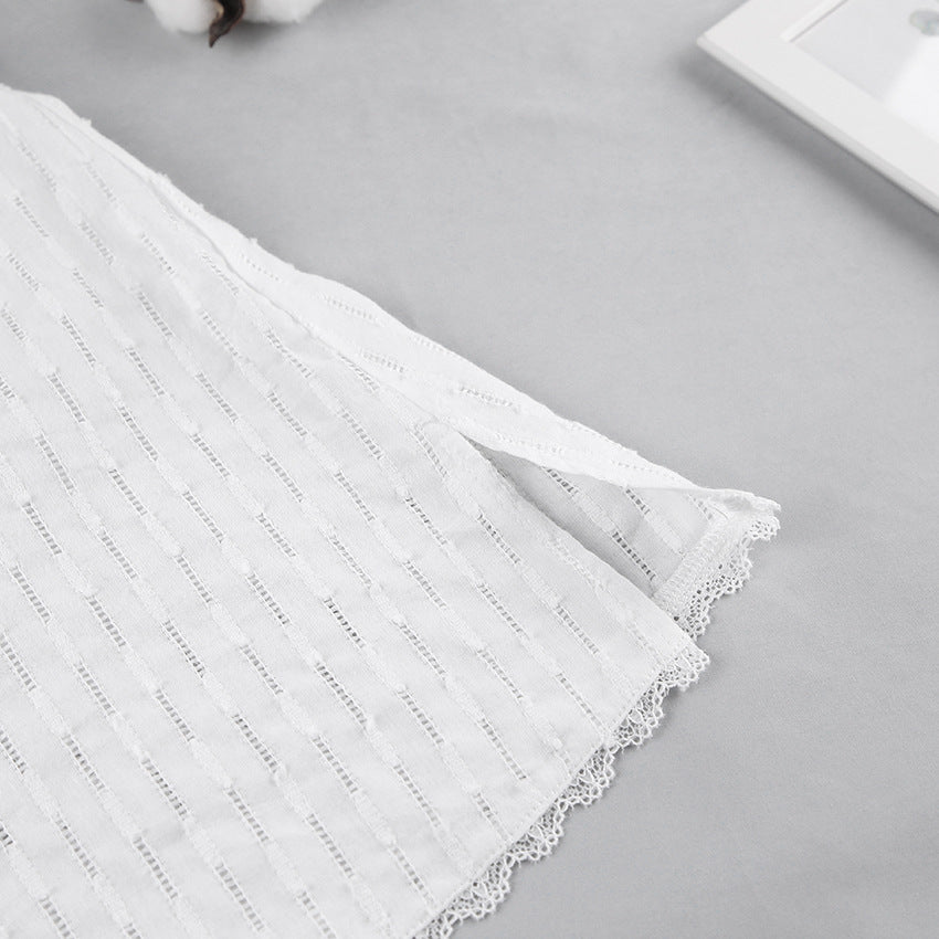 Sleeping Dress Cotton Silk Halter Short Skirt Hollow Fashion by http://Lolyshop.shop