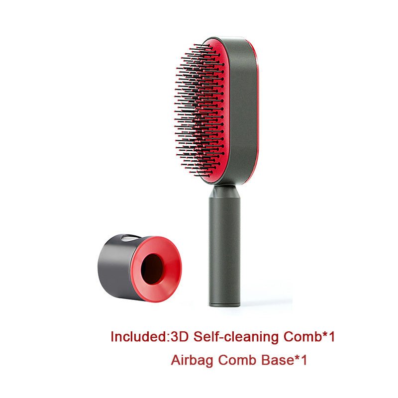Self Cleaning Hair Brush For Women One-key Cleaning Hair Loss Airbag Massage Scalp Comb Anti-Static Hairbrush by http://Lolyshop.shop