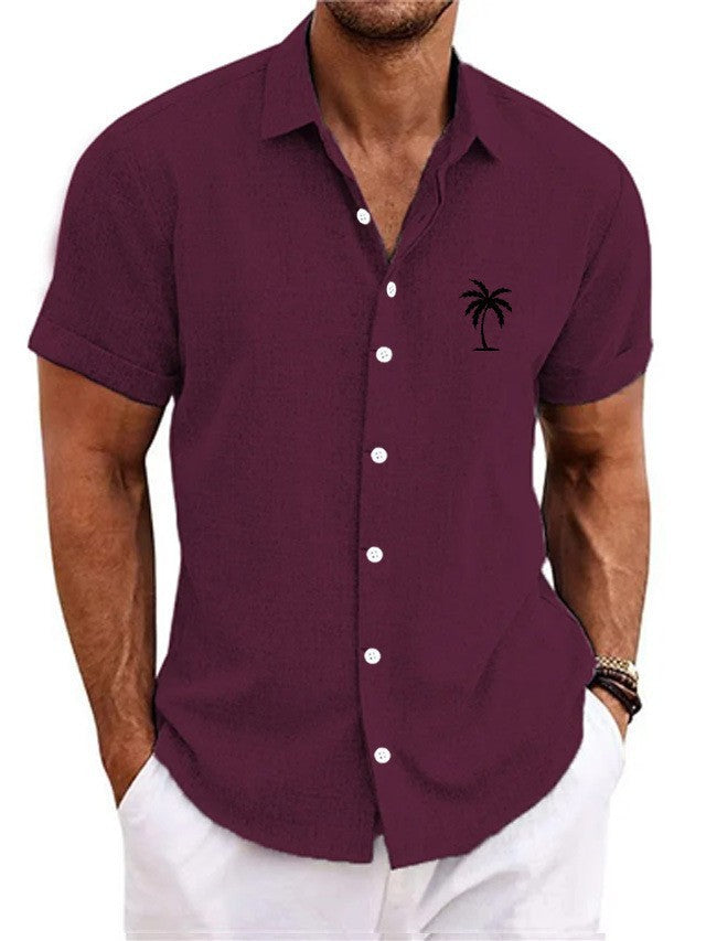 Bamboo Linen Men's Clothing Shirt 3D Printed Casual Short Sleeve by http://Lolyshop.shop
