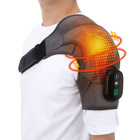 USB Rechargeable Convenient Electric Heating Shoulder Massage Heated Back Shoulder Brace Adjustable Heating Shoulder Massage Belt For Arm Muscle Relaxation - Http:// Lolyshop.shop