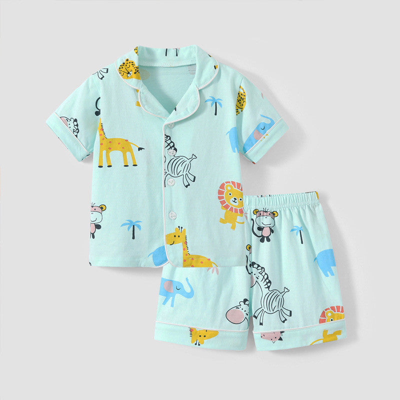 Boys And Girls Home Air Conditioning Clothing Cardigan Pajama Set by http://Lolyshop.shop