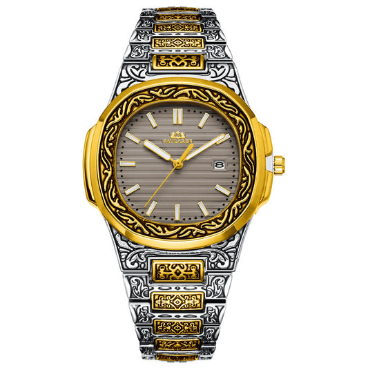 Carved Quartz Parrot Calendar Glow-in-the-dark Men's Watch by http://Lolyshop.shop