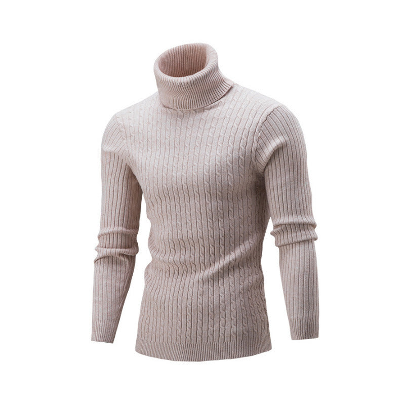 Men's Turtleneck Solid Color Twisted Sweater by http://Loyshop.shop