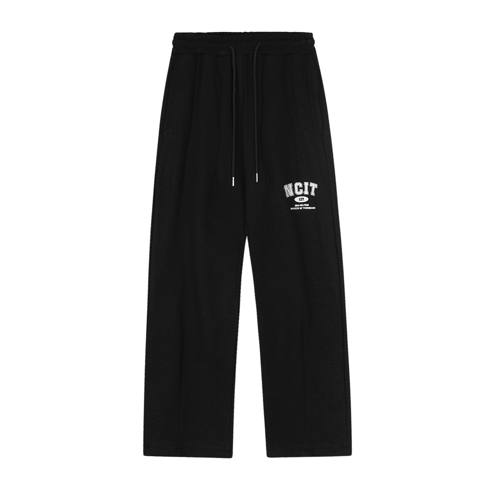 Letter Embroidery Sports Straight Sweatpants Men by http://Lolyshop.shop
