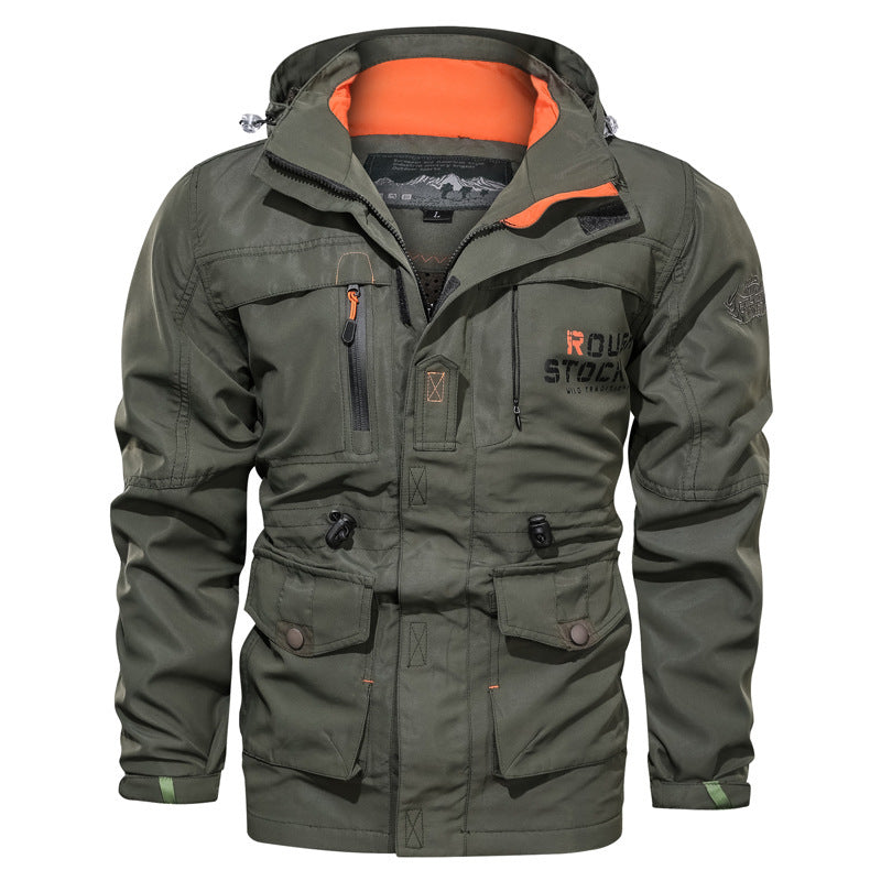 Men's Medium To Long Casual Outdoor Hooded Plus Size Jacket by http://Lolyshop.shop
