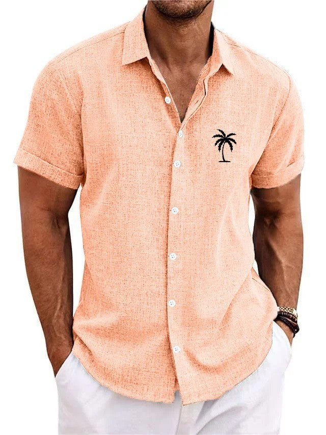 Bamboo Linen Men's Clothing Shirt 3D Printed Casual Short Sleeve by http://Lolyshop.shop