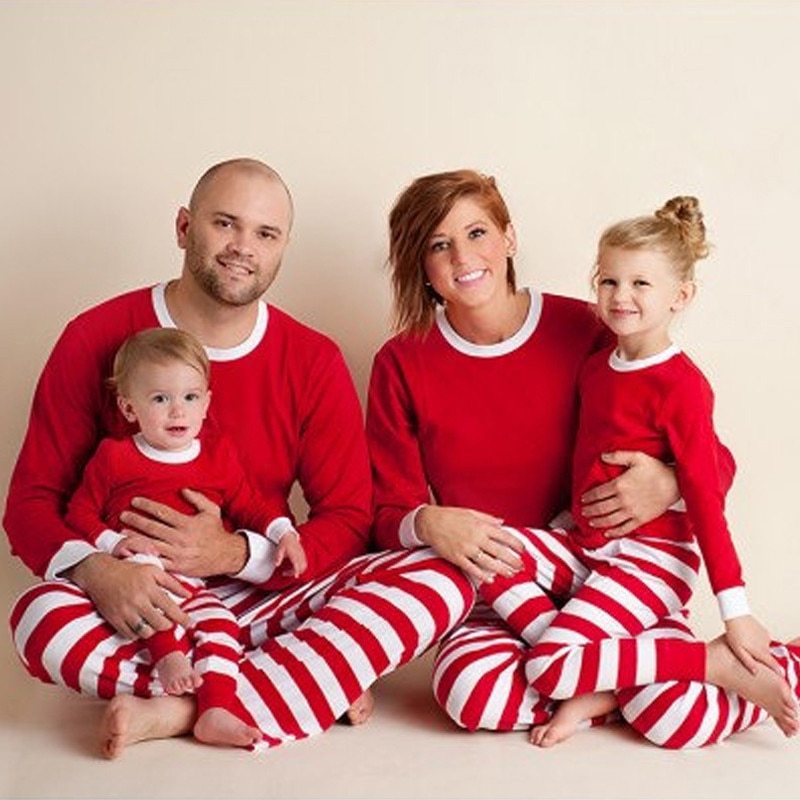 Family striped christmas pajamas by http://Lolyshop.shop
