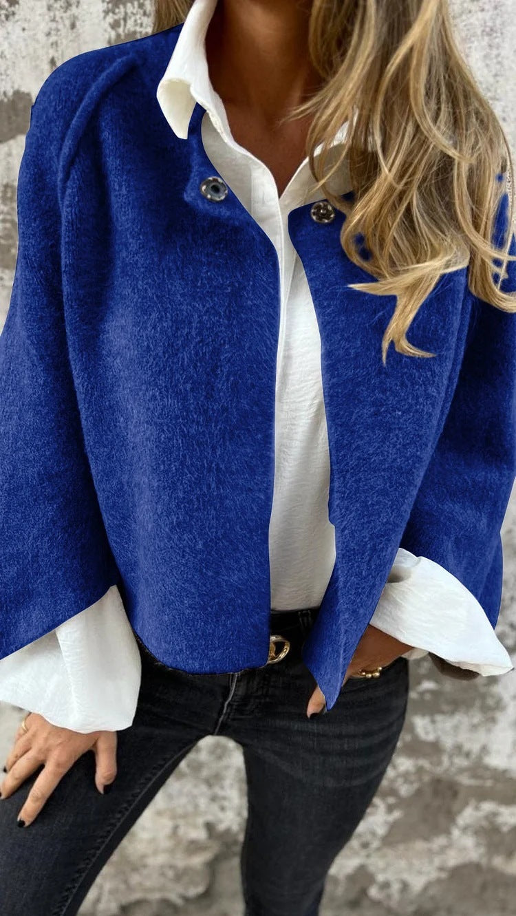 Women's Batwing Sleeve Cardigan Ins Fashion Cropped Jacket Tops Autumn And Winter Loose Short Cashmere Coat by http://Loyshop.shop