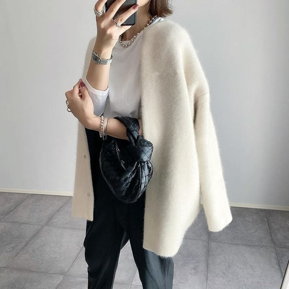 Ins Single Breasted Cardigans Fashion Solid Color Knitted Jacket Women's Autumn Spring Clothing by http://Loyshop.shop