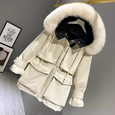 Fashion Hooded Faux Fur Collar Women's Clothing Big Pocket Down Jacket Female Winter Coat Woman by http://Lolyshop.shop