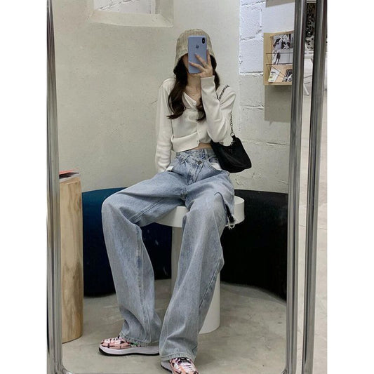 Women Summer High-rise Ripped Loose Jeans by http://Lolyshop.shop