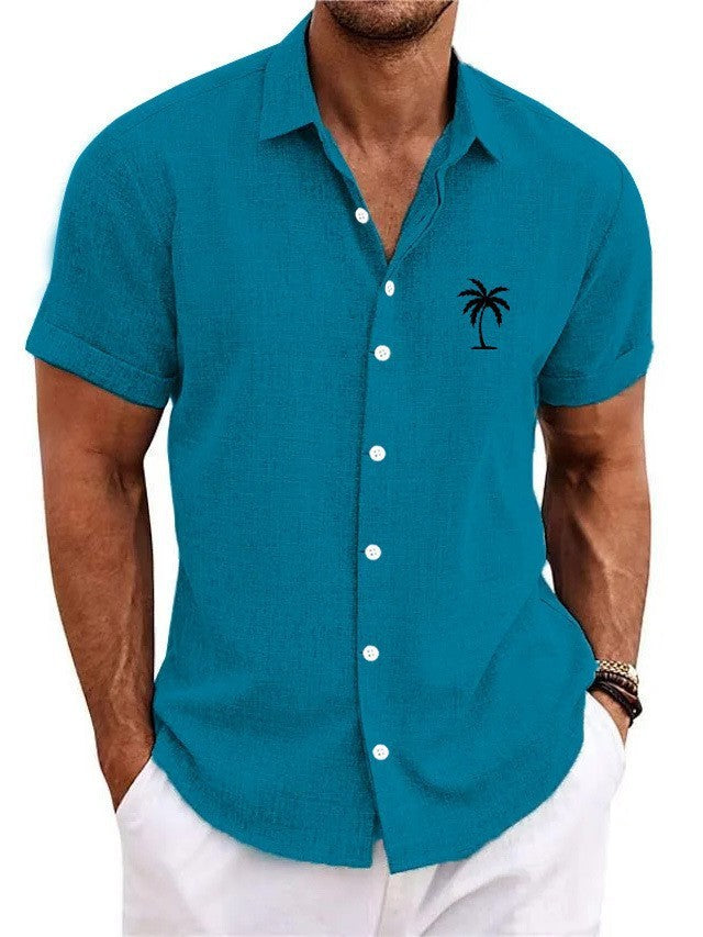 Bamboo Linen Men's Clothing Shirt 3D Printed Casual Short Sleeve by http://Lolyshop.shop