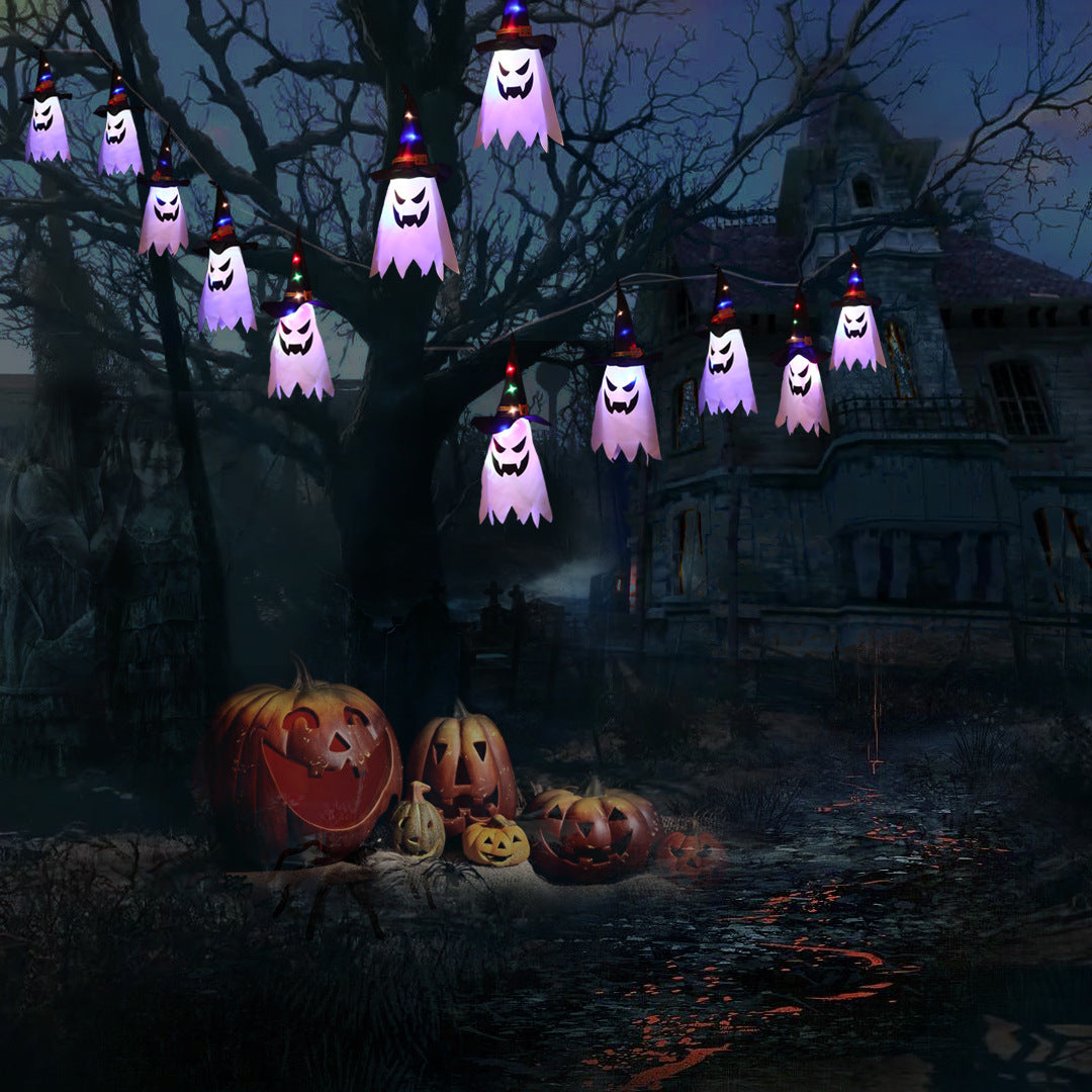 Halloween Holiday Decoration Lanterns Cloth Art Ghost Halloween String Lights by http://Lolyshop.shop